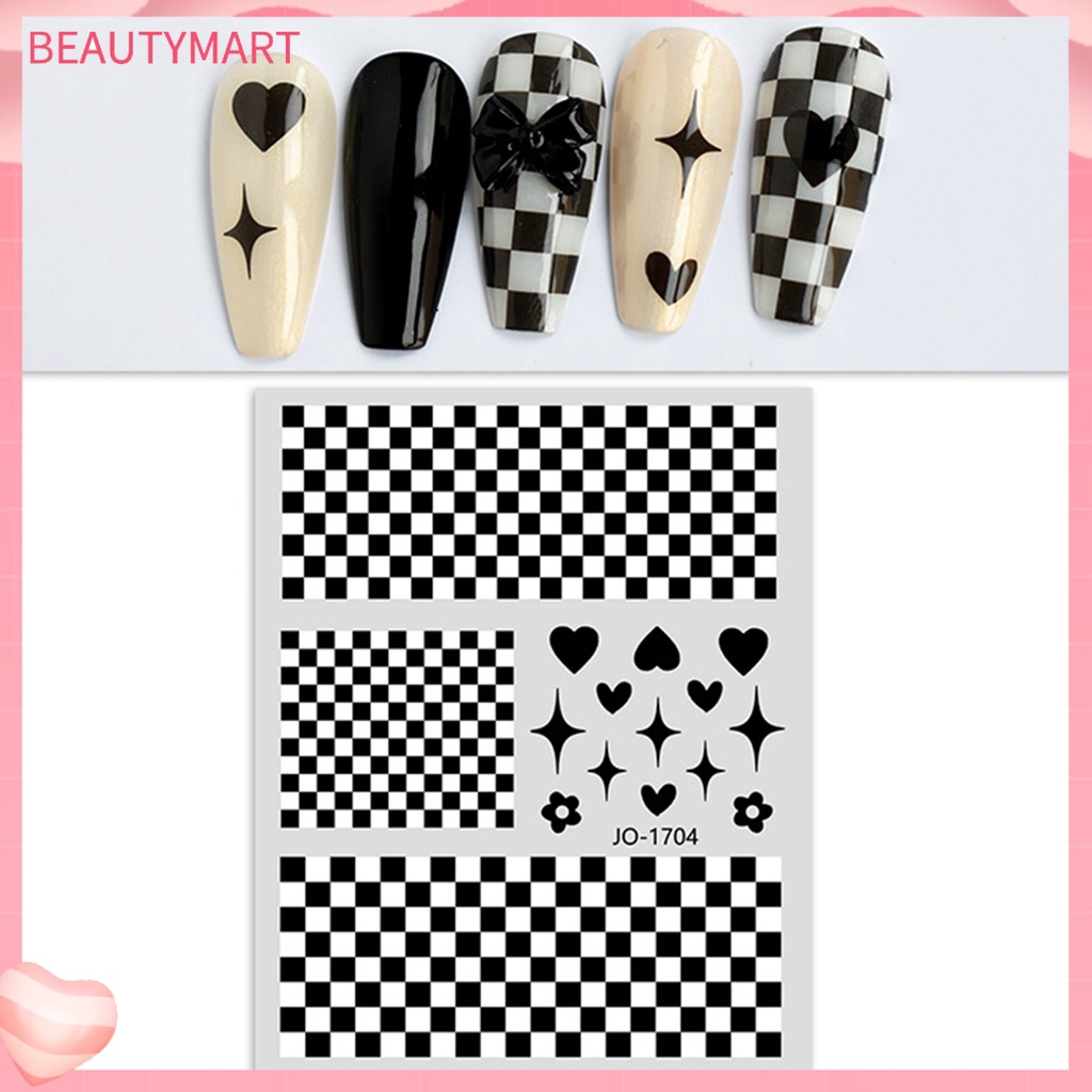 [beautymart] Miếng Dán Trang Trí Móng Tay Tự Dính Họa Tiết Tinh Tế Có Thể Tháo Rời Dễ Sử Dụng