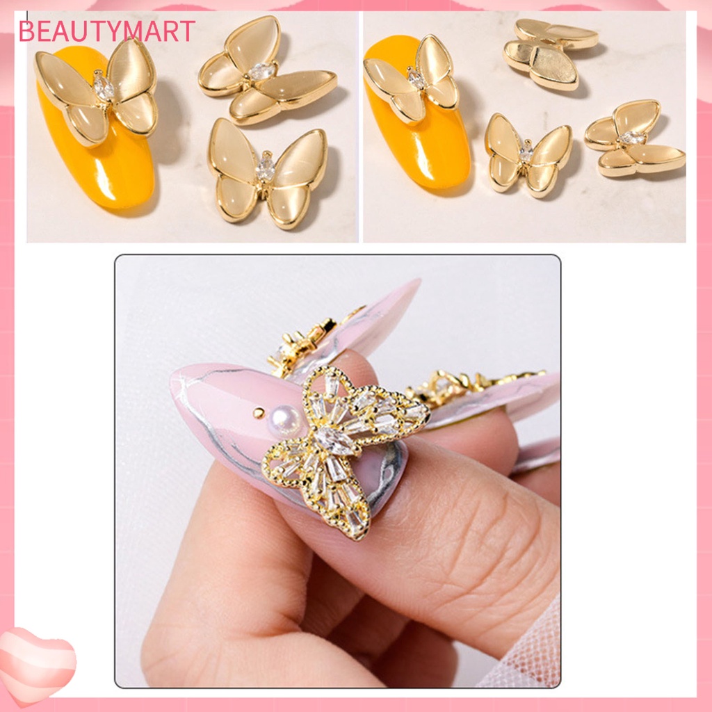 Đá Kim Cương Giả Hình Bướm 3D Lấp Lánh Không Phai Màu Chống Oxy Hóa Trang Trí Móng Tay DIY