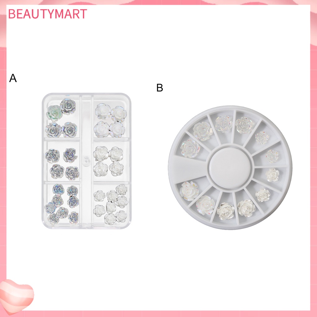 1 Hộp Phụ Kiện Hoa Mini Lấp Lánh Trang Trí Móng Tay Không Phai Màu Cho Nữ