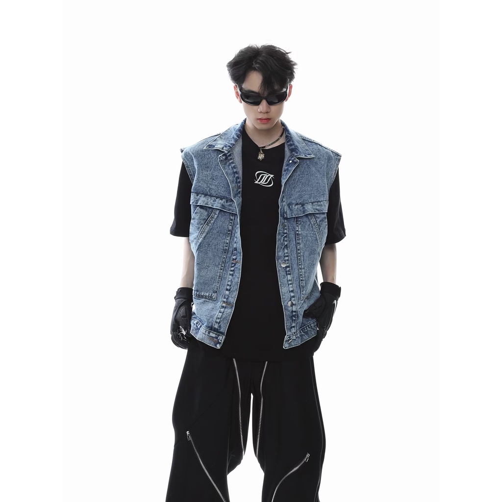 Áo Denim Không Tay Thiết Kế Mới Thời Trang Dành Cho Mùa Xuân Hè