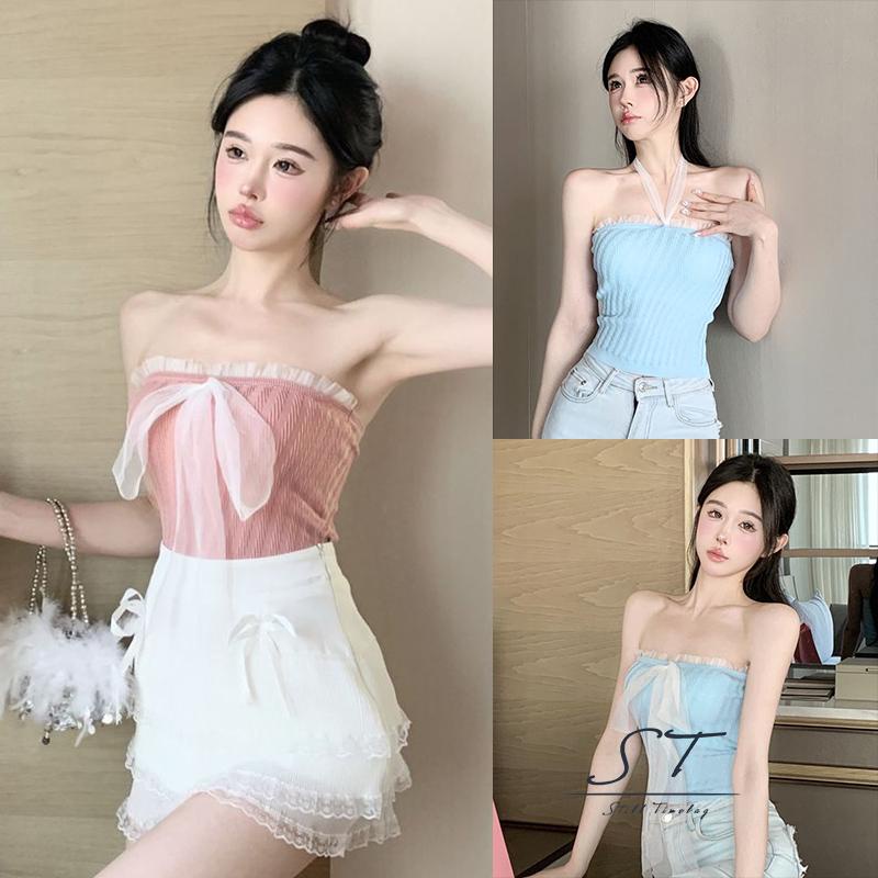 Áo Hai Dây CY03 Phối Voan Thời Trang Mùa Hè Cho Nữ