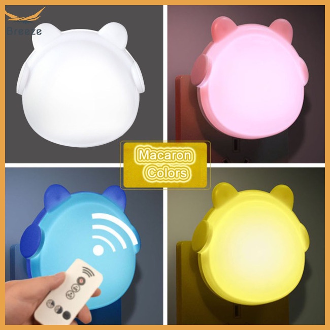 Đèn Ngủ Điều Khiển Từ Xa 3 Mức Độ Hình Gấu Dễ Thương Bảo Vệ Mắt Cho Bé