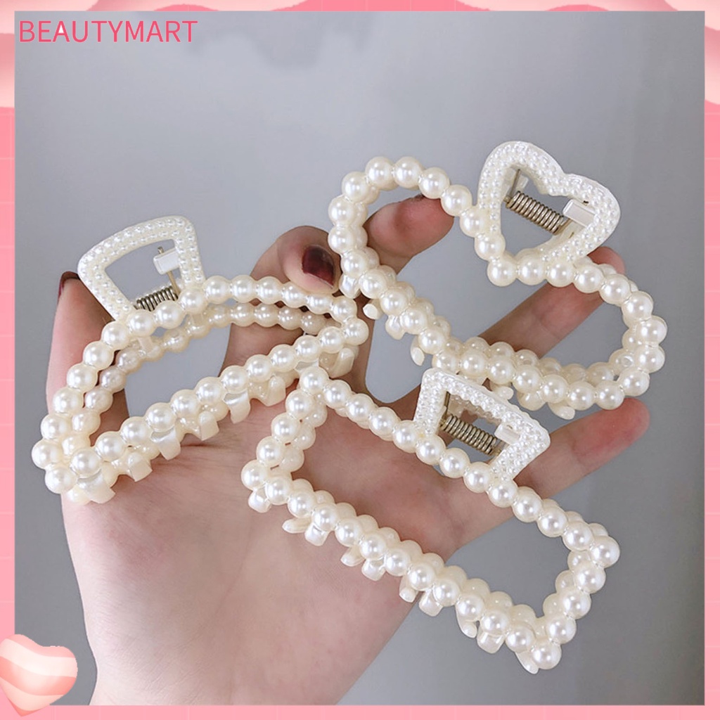 Kẹp Tóc Càng Cua Lớn Đính Ngọc Trai Giả Thanh Lịch Cho Nữ