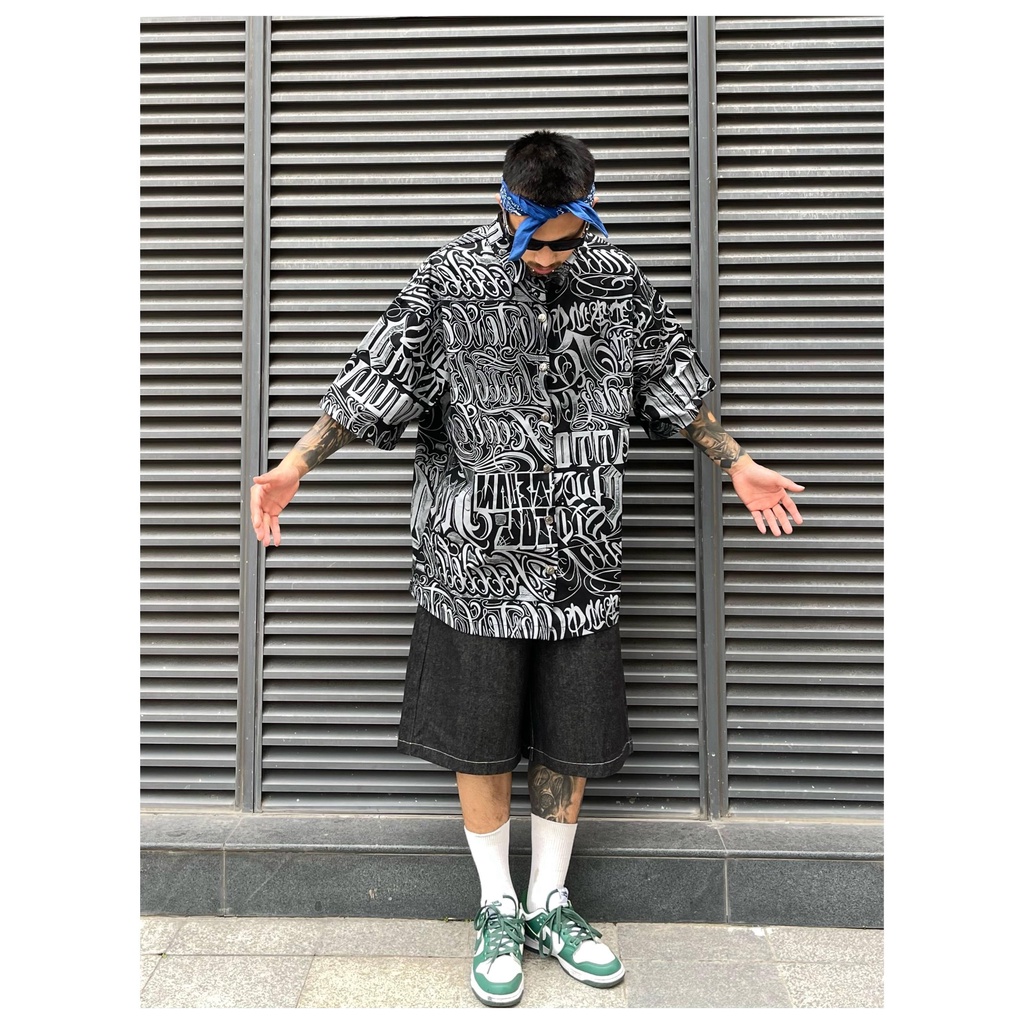 Áo Thun Tay Ngắn In Hoa Kiểu Hip-Hop Đường Phố Cá Tính