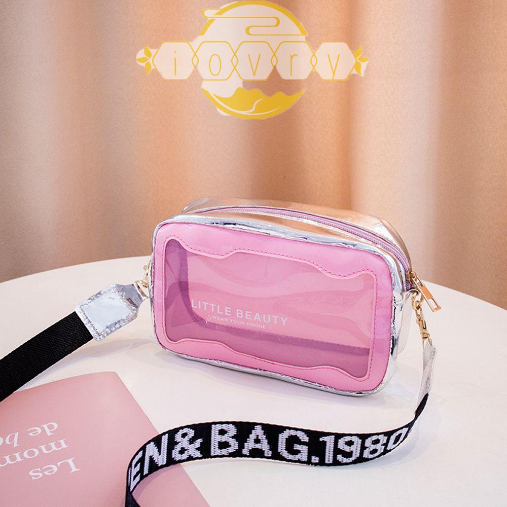 Túi Đeo Vai Đựng Điện Thoại / Tiền Xu Màu Laser Dây Bản Rộng Thời Trang Cho Nữ