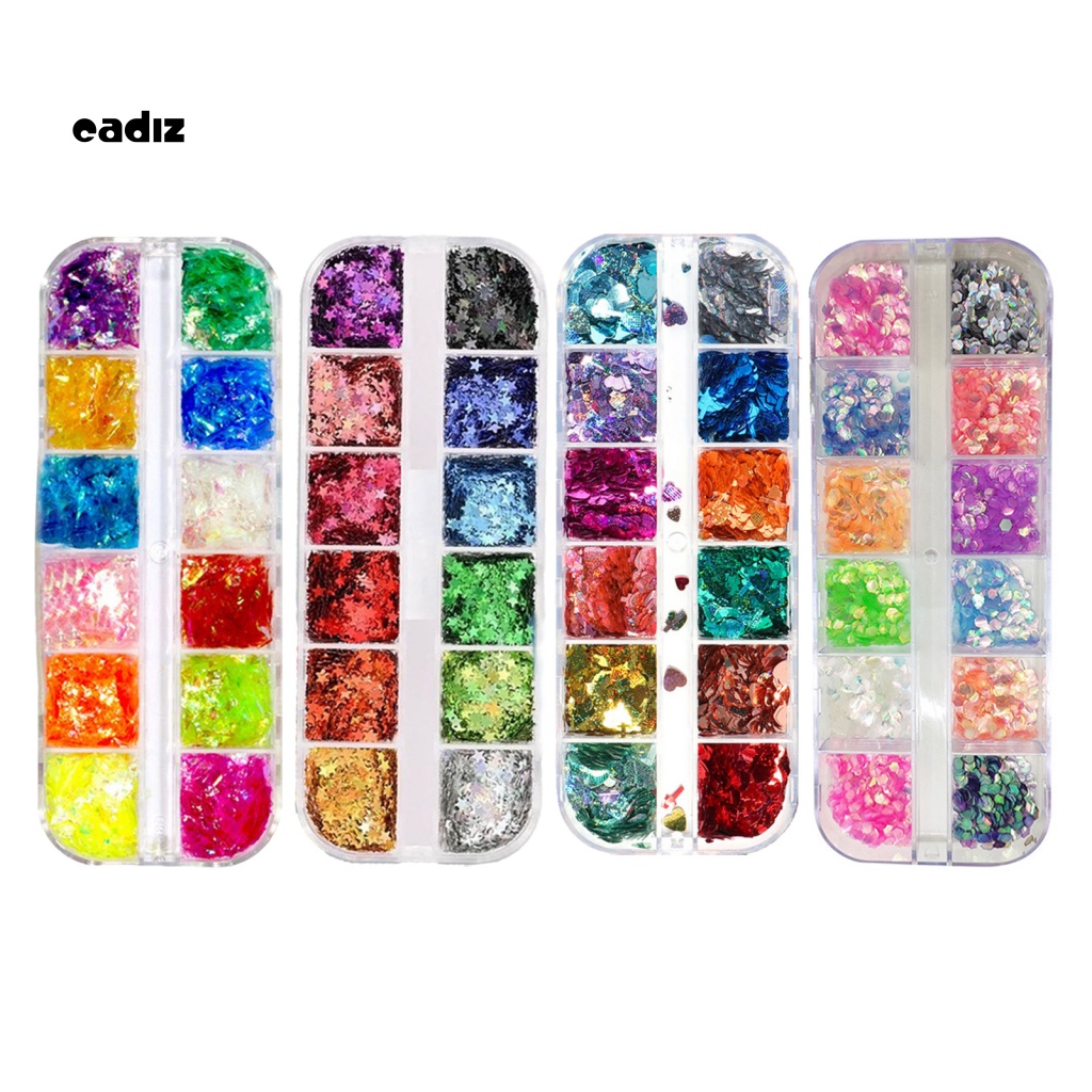 Hộp Sequin Lấp Lánh Nhiều Màu Sắc Dùng Để Trang Trí Móng Nghệ Thuật