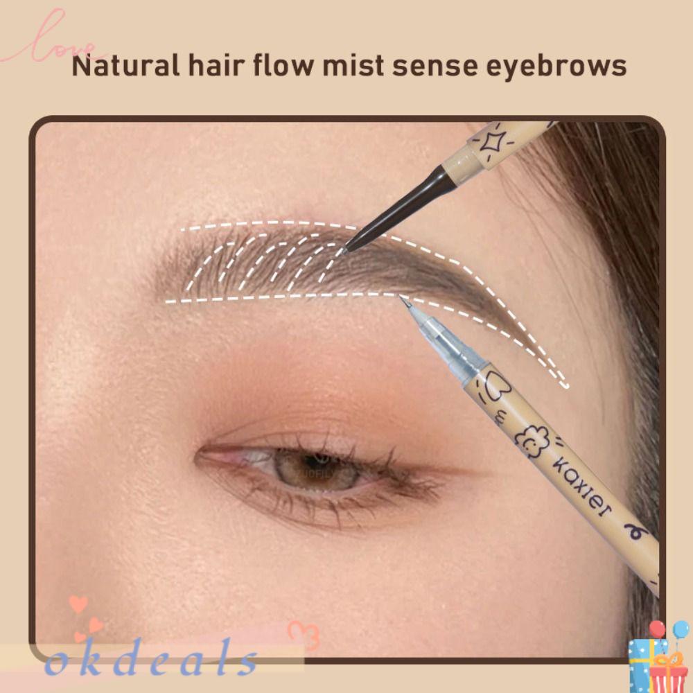 Bút Chì Kẻ Lông Mày OKDEALS Dạng Lỏng 2 Trong 1 Siêu Mỏng Chống Mồ Hôi