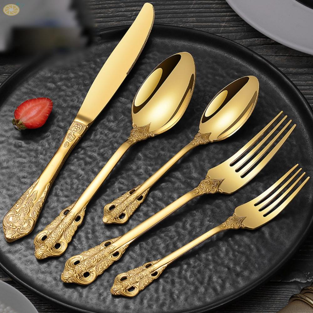 【VARSTR】Dinner Fork Polished Reliable Rust Resistant Sliver Stainless Steel Vintage