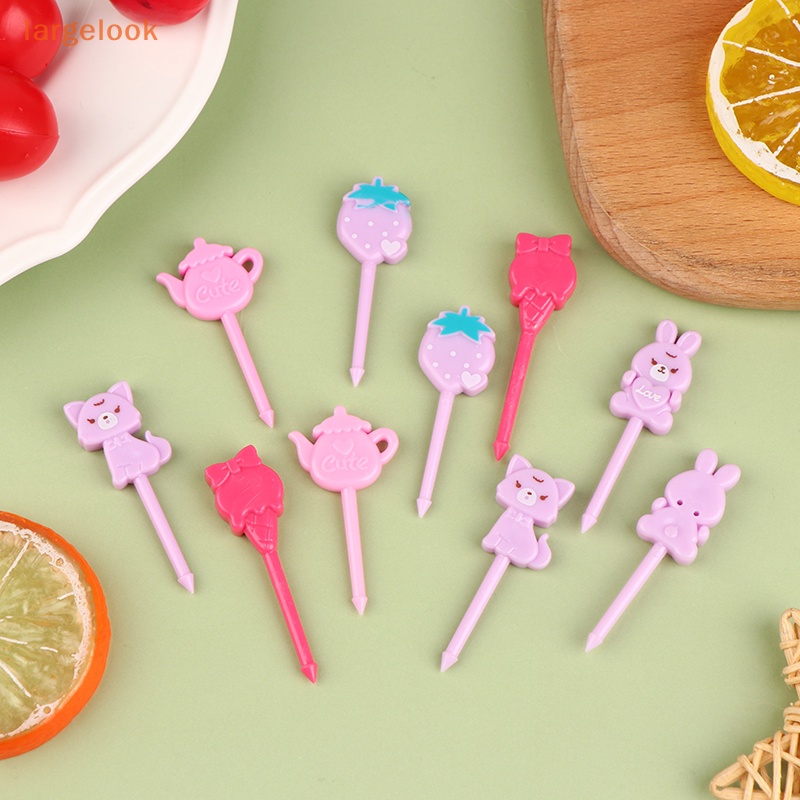 1 Bộ Nĩa Ăn Trái Cây / Tráng Miệng / Đồ Ăn Tráng Miệng Hình Hoạt Hình Mini Dễ Thương Dành Cho Trẻ Em