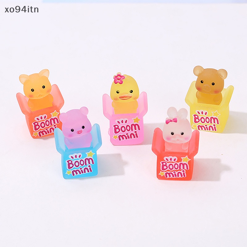 Set 2 Hộp Quà Hình Động Vật Hoạt Hình Ba Chiều Bằng Nhựa Phát Quang Dễ Thương Sáng Tạo Trang Trí Nhà Cửa / Sân Vườn