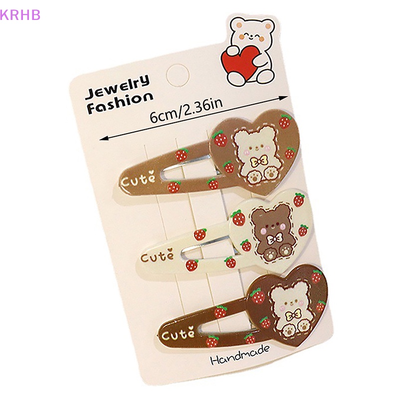 Set 3 Kẹp Tóc Hình Gấu Dễ Thương Cho Nữ Mới