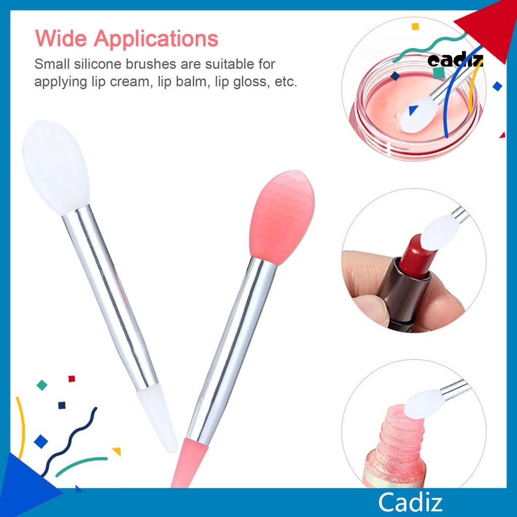 Set 10 Cọ Tô Son Dưỡng Môi Đầu Tròn Bằng Silicone Tiện Dụng