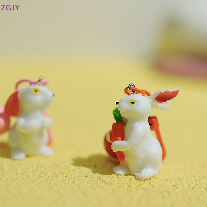 Móc Khóa Hình Thỏ Và Cà Rốt Tráng Men Bằng Hợp Kim Dễ Thương Cho Nữ Mới