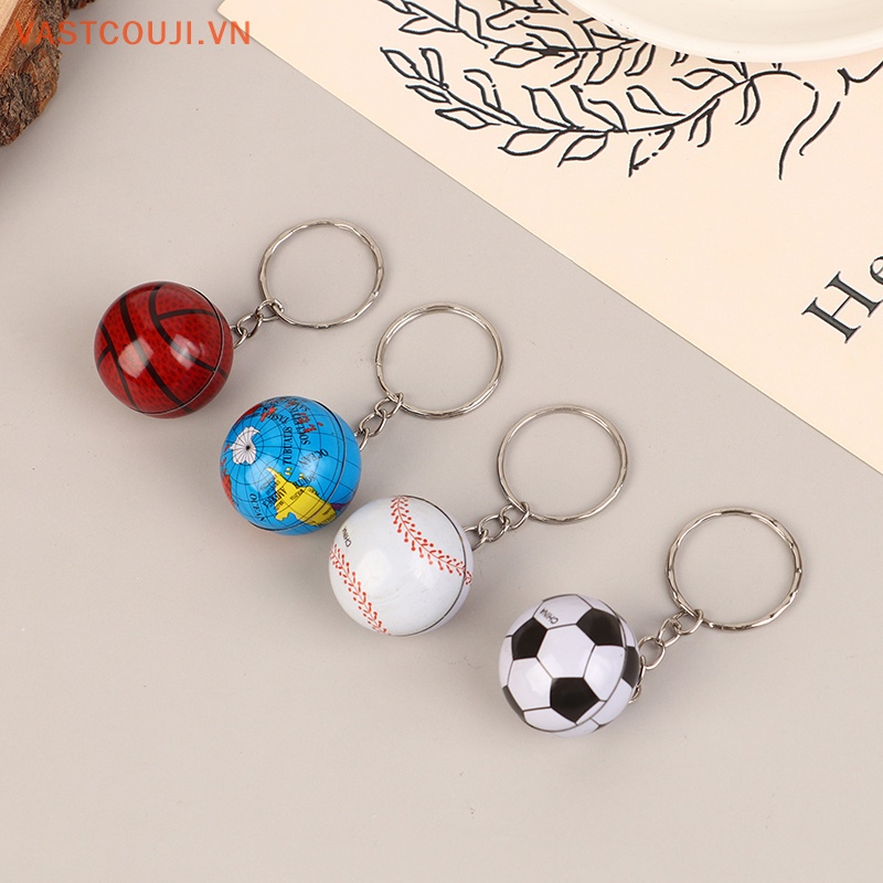 Móc Khóa Hình Quả Bóng Đá 3D Bằng Sắt Phong Cách VASTJI