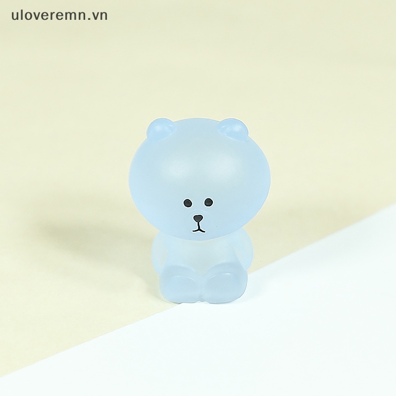 Bộ 2 Đồ trang trí Gấu Nâu Hoạt Hình Mini Màu Kẹo Dùng Trang Trí Tiểu Cảnh