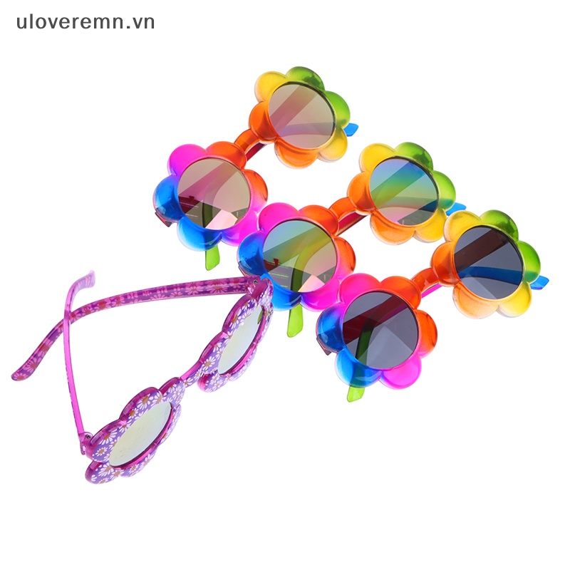 Kính Mát Tròng Tròn Chống Tia UV400 Họa Tiết Hoa Hoạt Hình Nhiều Màu Sắc Cho Bé