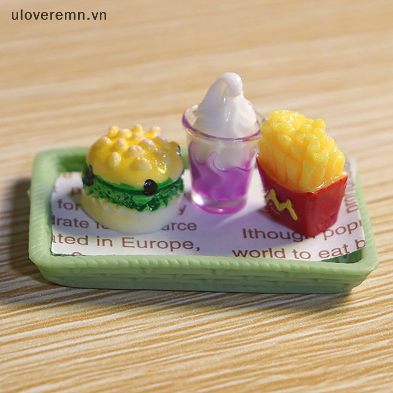 Mô Hình Đồ Chơi Hình Bánh Burger Và Khoai Tây Chiên Mini Cho Nhà Búp Bê