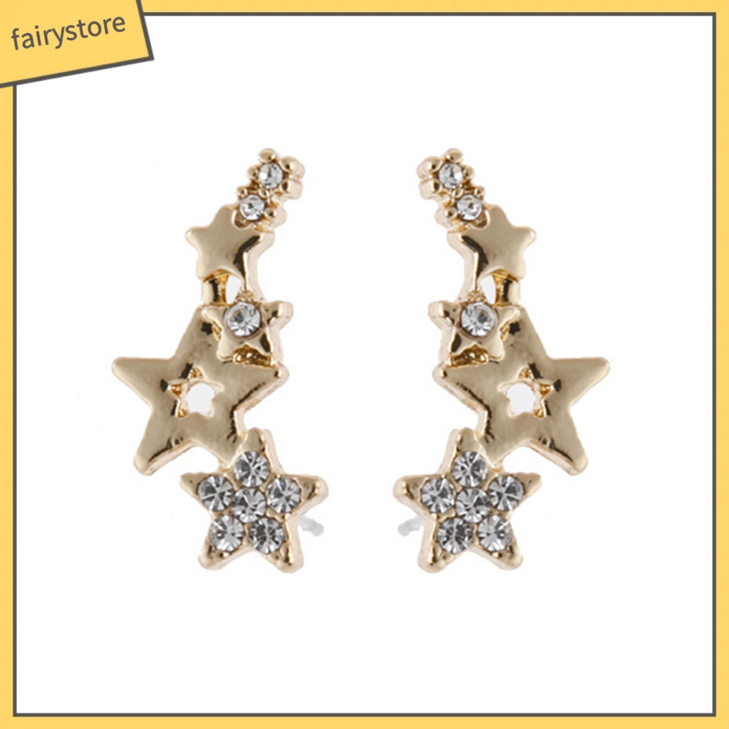 1 Đôi Bông Tai Hình Ngôi Sao Đính Đá Thời Trang Dành Cho Nữ