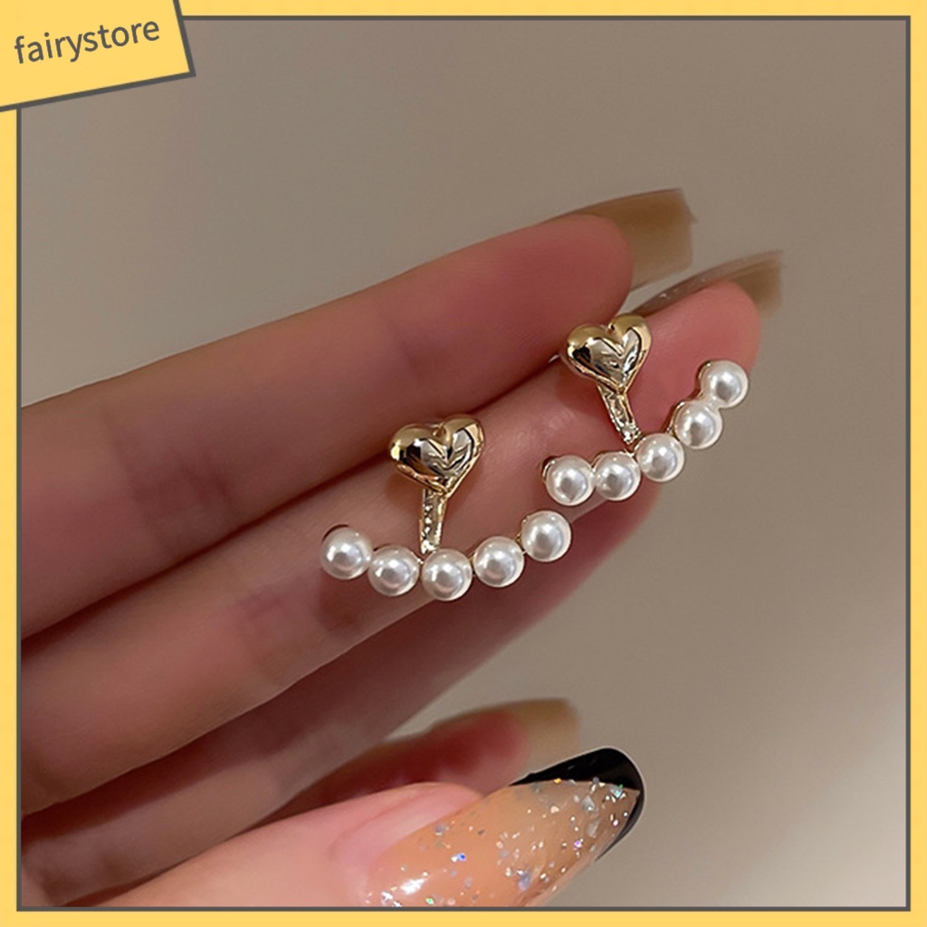 1 Đôi Khuyên Tai Hợp Kim Đính Ngọc Trai Nhân Tạo Thời Trang