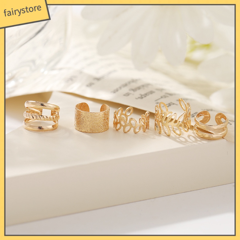 1 Set Khuyên Tai Dạng Vòng Tròn Không Xỏ Lỗ Phong Cách Hip hop Cá Tính Dành Cho Nữ