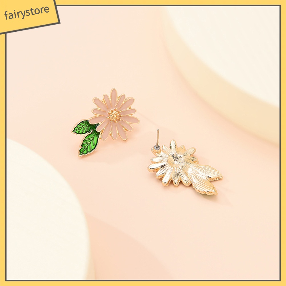 Bông Tai Hình Hoa Bằng Hợp Kim Tráng Men Thời Trang Cho Nữ