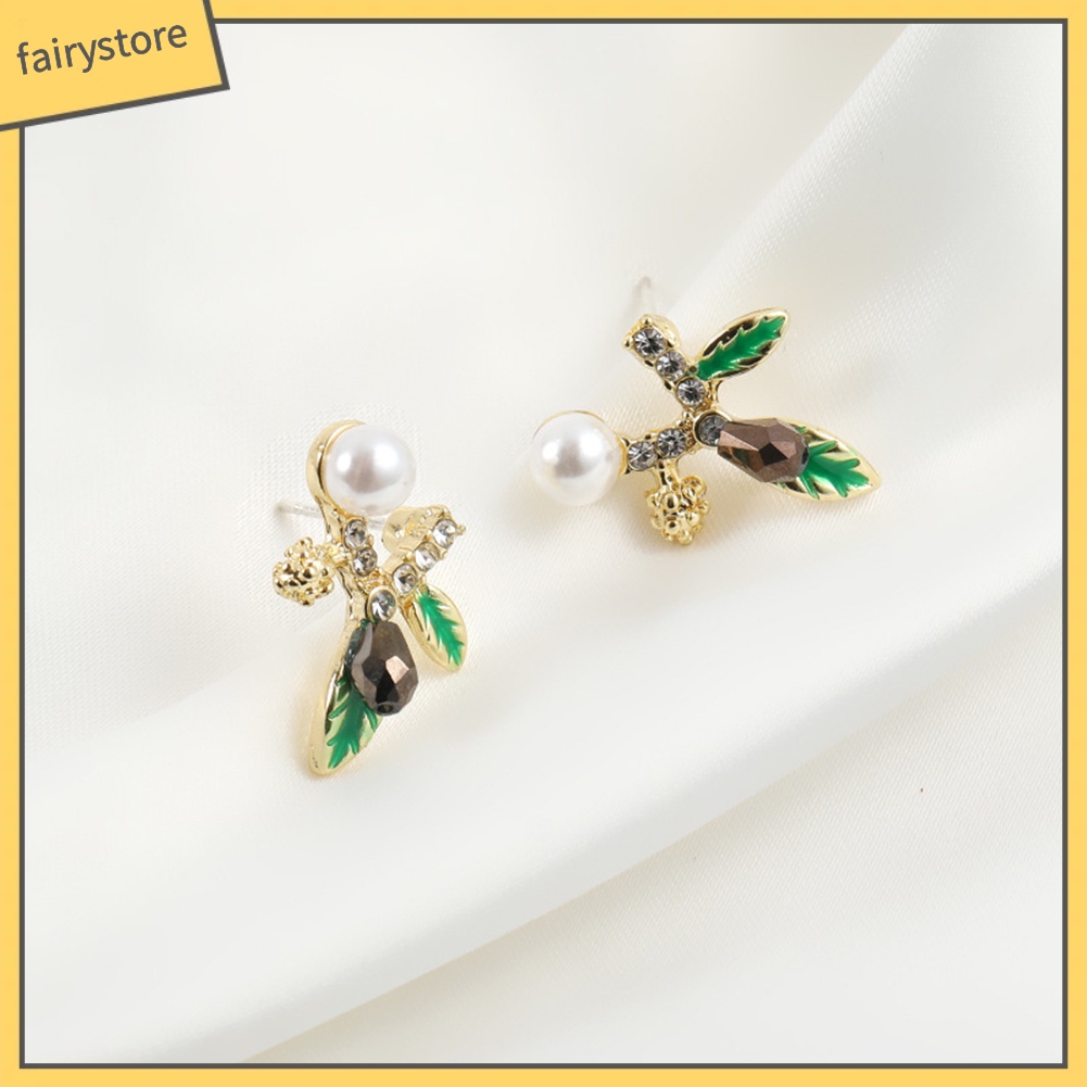 Bông Tai Đính Ngọc Trai Giả Thời Trang Dành Cho Nữ