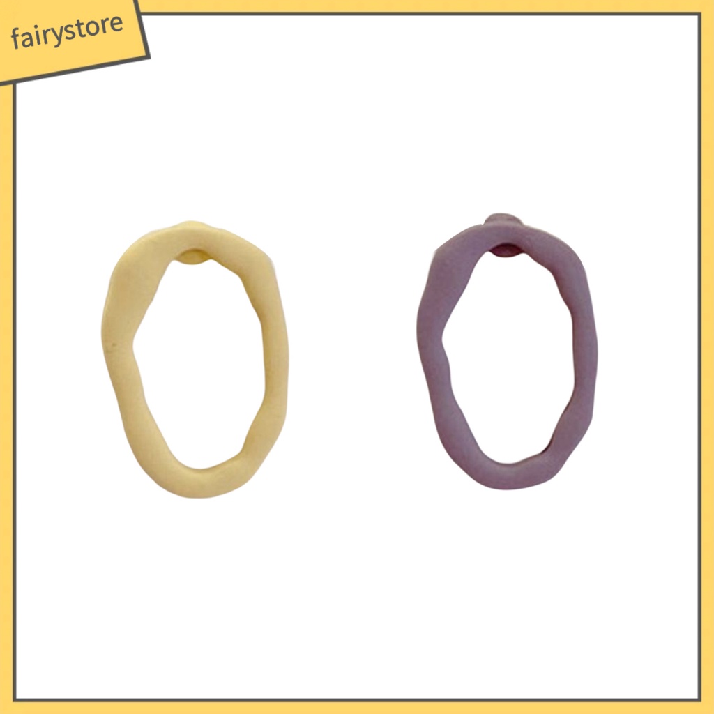 1 Đôi Bông Tai Hình Học Rỗng Màu Tương Phản Thời Trang Dành Cho Nữ