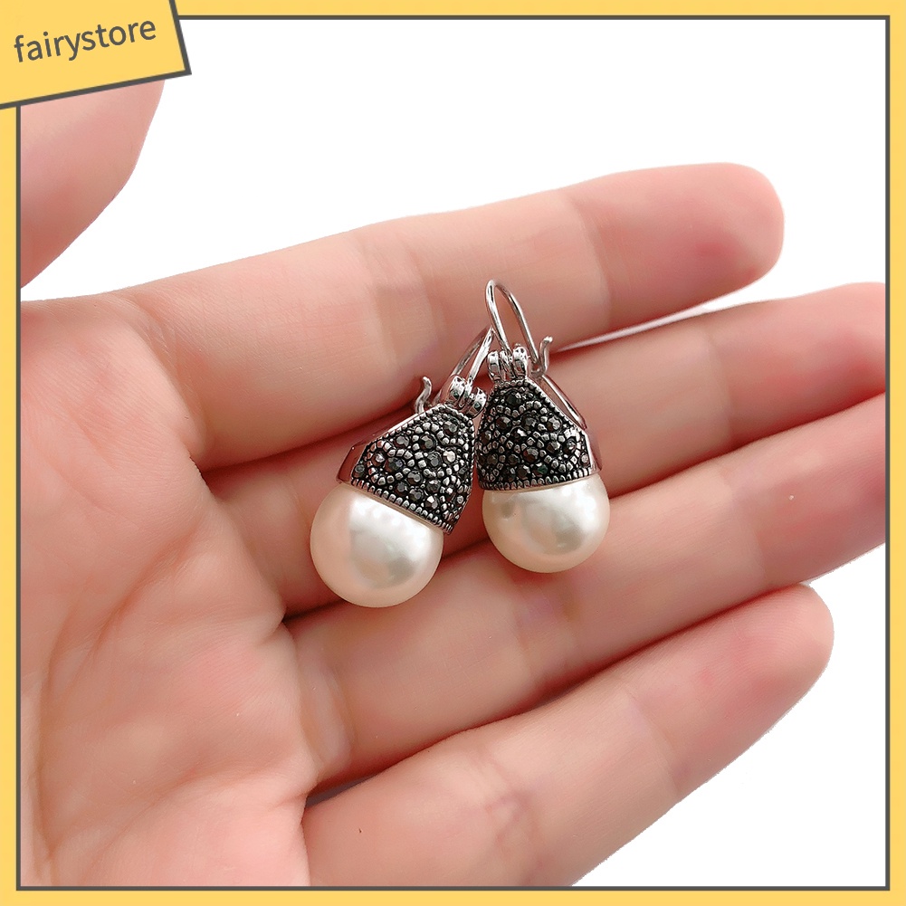 Bông Tai Đính Ngọc Trai Giả Phong Cách Vintage Dành Cho Nữ