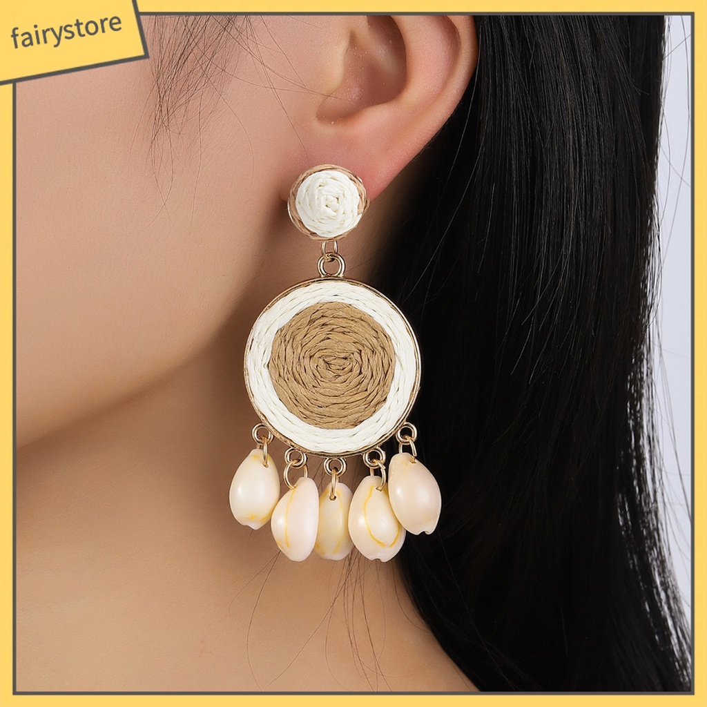 1 Đôi Bông Tai Dạng Treo Đính Hạt Tròn Màu Sắc Ngọt Ngào Chống Dị Ứng Dễ Phối Đồ Thời Trang Đi Biển Cho Nữ