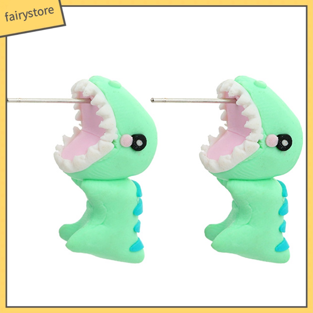 Bông Tai Hình Khủng Long Hoạt Hình 3D Bằng Đất Sét Polymer Dành Cho Nữ