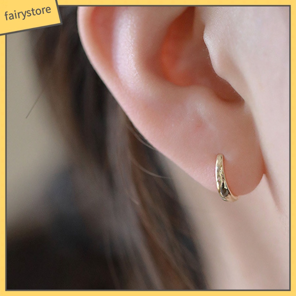 1 Đôi Bông Tai Tròn Màu Trơn Bề Mặt Mịn Chống Biến Dạng Nhanh Trang Trí Khối Đá Zirconia Bền Bỉ Dành Cho Bạn Nữ