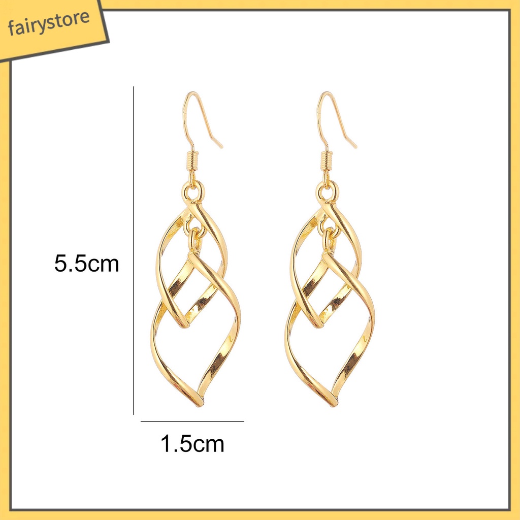 1 Đôi Bông Tai Móc Dạng Xoắn Phong Cách Bohemian Tinh Tế Lâu Trôi Thích Hợp Mặc Hàng Ngày