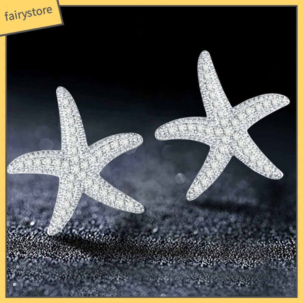 Đôi Khuyên Tai [FRO] Bông Tai Hình Sao Biển Đính Đá Zircon Thời Trang Cho Nữ