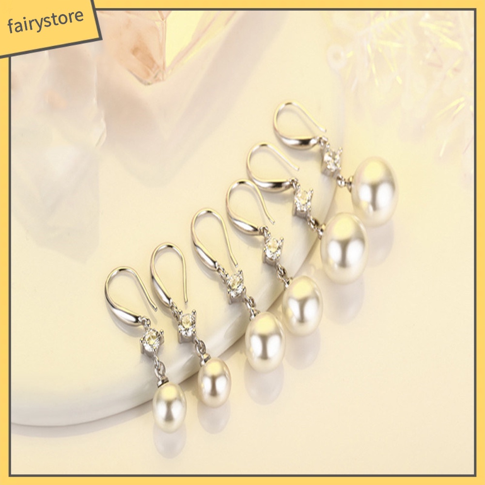 Bông Tai Đính Đá Ngọc Trai Giả Sang Trọng Dành Cho Nữ