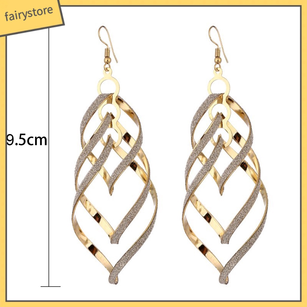 [FRO] Bông Tai Nhiều Lớp Dạng Móc Bằng Hợp Kim Tinh Tế Cho Tiệc Tùng