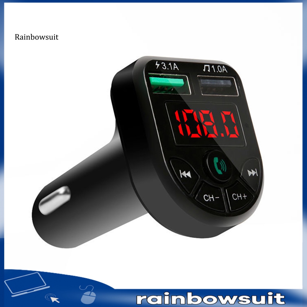 Máy Nghe Nhạc MP3 FM Hai Cổng USB Bluetooth 5.0 Kiêm Sạc Điện Thoại Tự Động Cho Xe Hơi