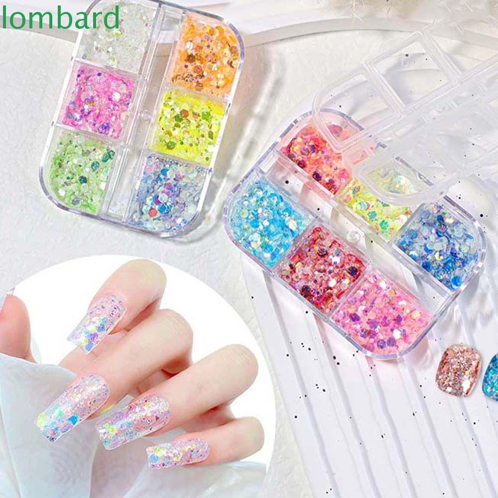 Hộp 6 Ngăn Đựng Phụ Kiện Trang Trí Móng Tay Nghệ Thuật