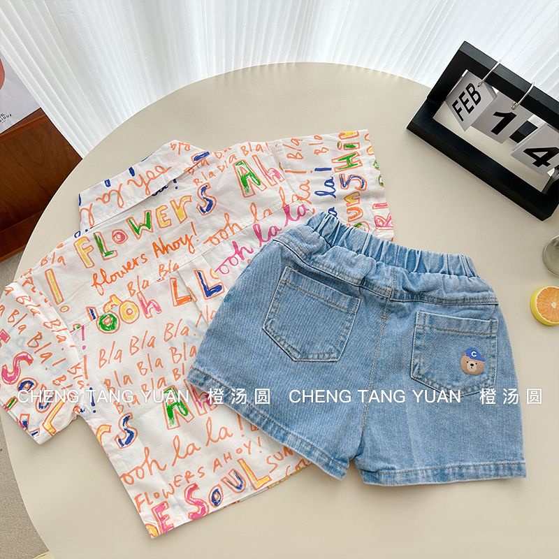 Áo Sơ Mi Tay Ngắn Dáng Rộng Thời Trang Mùa Hè Cho Bé Trai