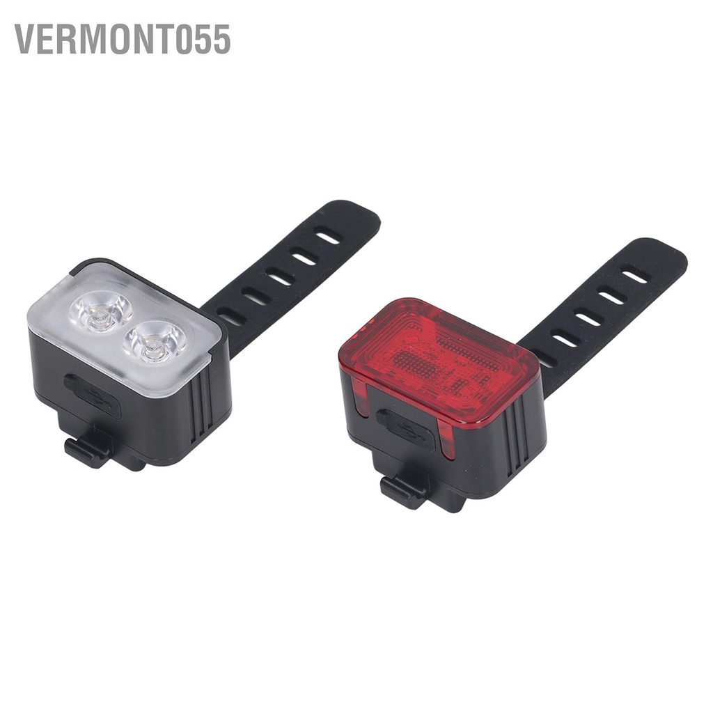Vermont055 Đèn Xe Đạp Sạc Bộ Chống Nước IPX6 Đi Đêm An Toàn Trước LED Họa Tiết Rằn Ri Nét Ta 016RAR