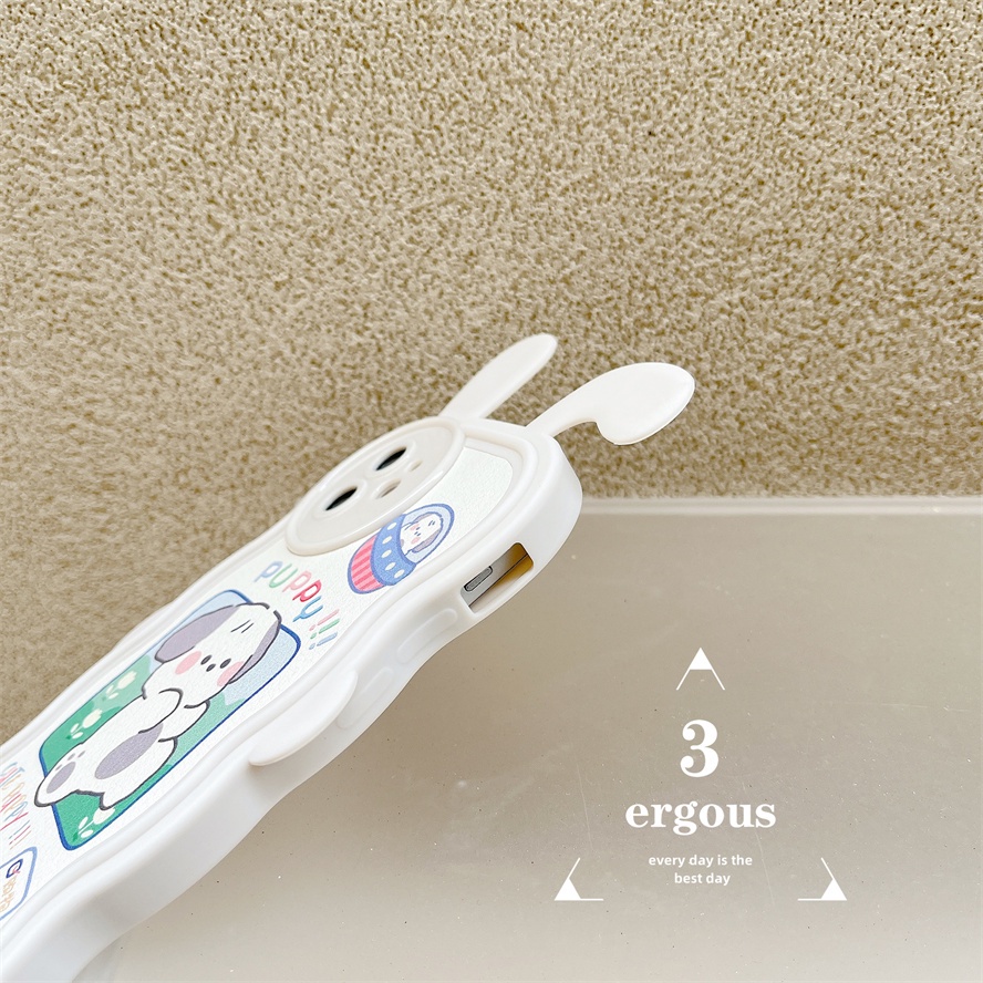 Ear CaseỐp Điện Thoại TPU Mềm In Hình Chú Cún Hoạt Hình Dễ Thương Cho IPhone 14 13 12 11 Pro Max X XR Xs Max