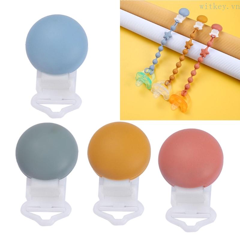 Dây Đeo Núm Vú Giả Bằng Silicone Kèm Kẹp Tiện Dụng Cho Bé Sơ Sinh