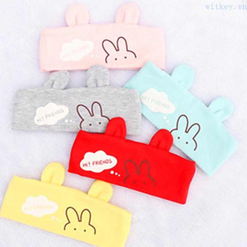 Mũ Beanie Hở Chóp Co Giãn In Họa Tiết Thỏ / Gấu Hoạt Hình Dễ Thương Cho Bé Sơ Sinh