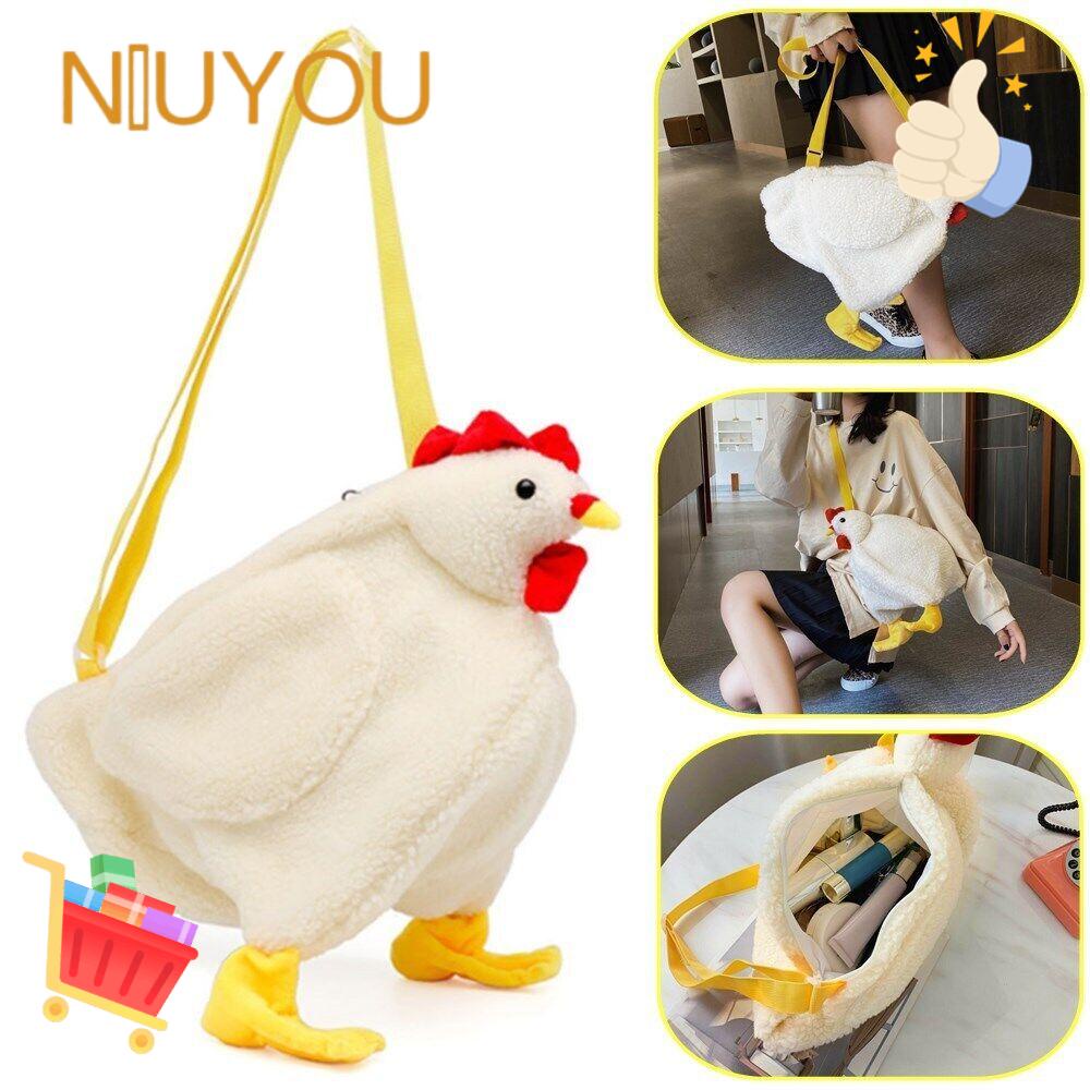 Túi Đeo Chéo Đựng Điện Thoại Hình Gà Nhồi Bông Dễ Thương