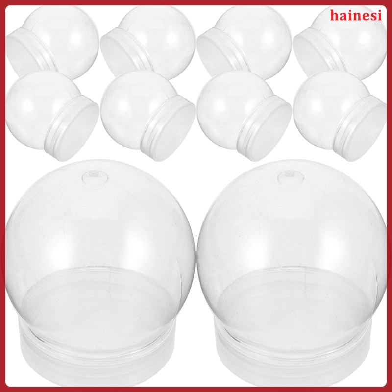 Set 10 Hũ Tuyết Trong Suốt Có Chuông Và Bóng Đèn Mini Tự Làm Cho Bé