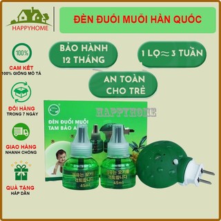 Đèn đuổi muỗi Hàn Quốc kèm 2 Lọ tinh dầu, tinh dau duoi muoi, dầu xông muỗi an toàn cho trẻ nhỏ và bà bầu