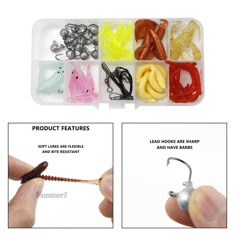 [Fenteer1] Set 75 Mồi Câu Cá Chép bass trout