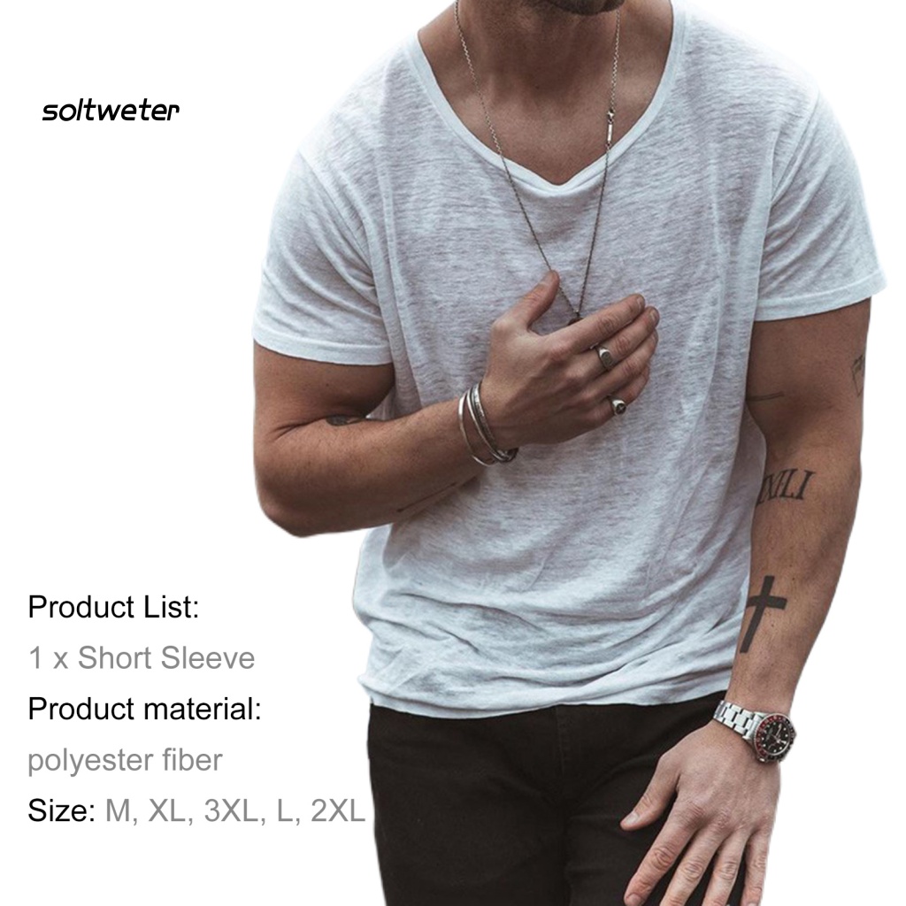 Áo Thun Tay Ngắn Cổ Tròn Vải Mềm Màu Trơn Nhanh Khô Thời Trang Mùa Hè Cho Nam