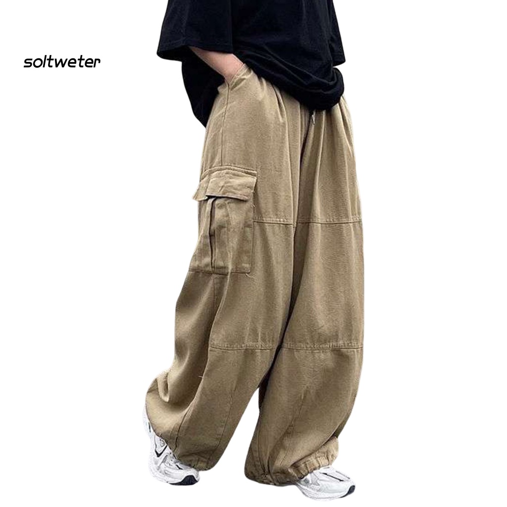 Quần Baggy Ống Rộng Lưng Thun Nhiều Túi Màu Sắc Thời Trang Cho Nam