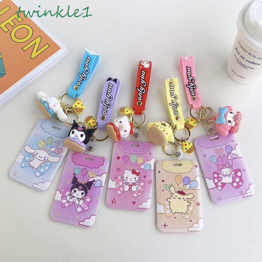 Ví Đựng Thẻ ID / Thẻ ID / Xe Buýt Hình Gấu Pooh 3D Lấp Lánh Gắn Móc Khóa