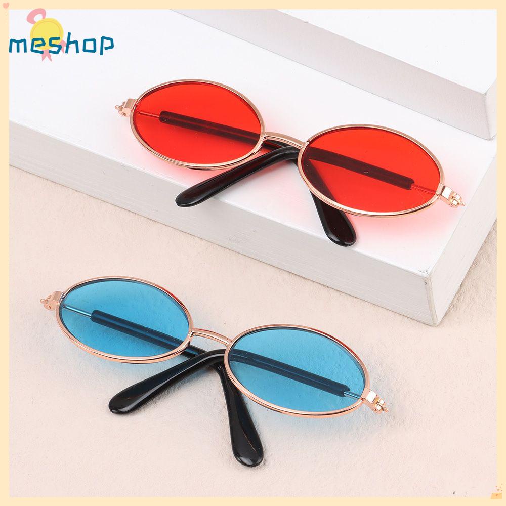 Mắt Kính Gọng Tròn Bằng Kim Loại Phối Lông Thời Trang Cho Búp Bê